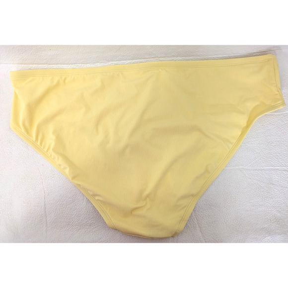Juniors Plus Size Ribbed Cheeky Hipster Bikini Bottom Lightt Yellow 2X - Picture 8 of 8
